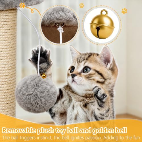 BEWISHOME Cat Tree with Scratching Post, Cat Tower