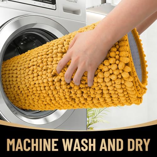 OLANLY Thick Chenille Absorbent Bathroom Rugs Mat 30x20