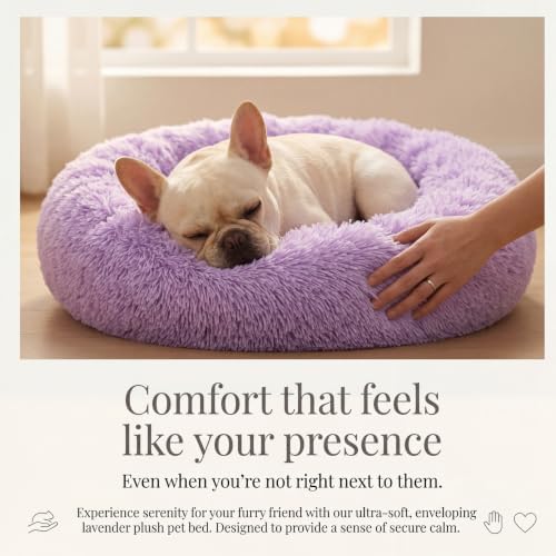 nononfish Small Dog Bed, Plush Calming Donut Pet Bed