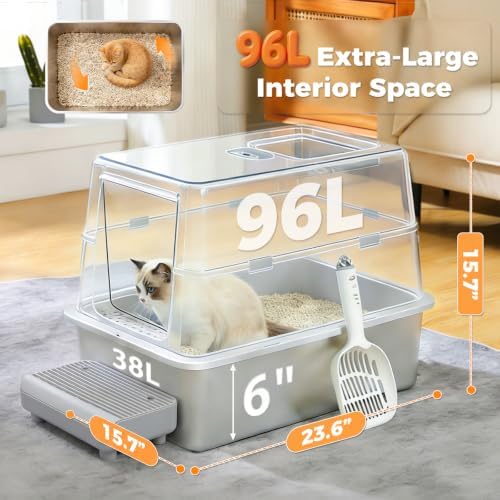 MUTTROS XL Stainless Steel Cat Litter Box