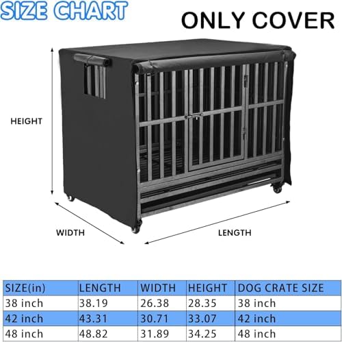 38 inch Heavy Duty Dog Crate Covers Durable 600D Polyester