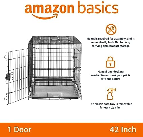Amazon Basics Durable, Foldable Metal Wire Dog Crate