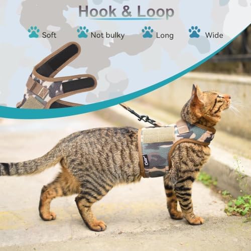 Cat Harness and Leash Set Escape Proof, Jungle Camo