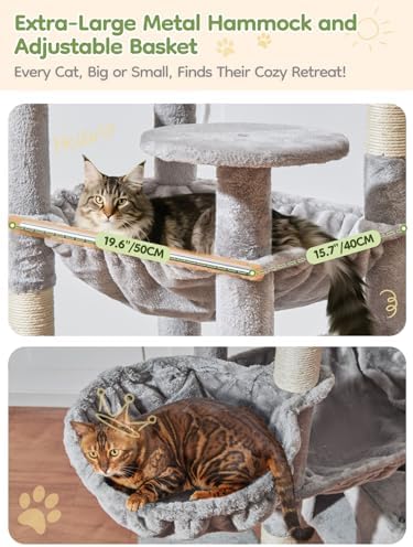 Taoqimiao Tall Cat Tree, 76In XL Cat Tower