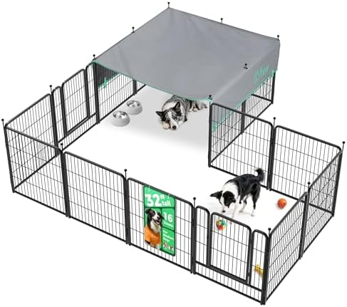 FXW Rollick Dog Playpen with Sun Shade, 16 Panels