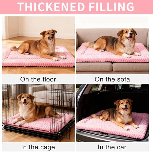 Dog Bed Mat, Reversible & Ultra Soft Kennel Pad-Machine Washable Pet Bed