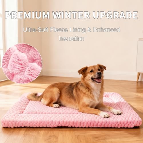 Dog Bed Mat, Reversible & Ultra Soft Kennel Pad-Machine Washable Pet Bed