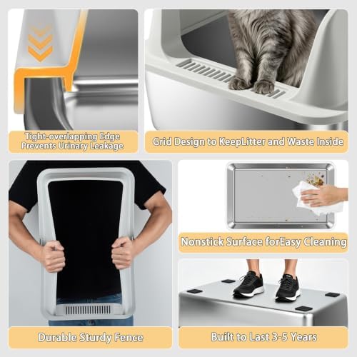 Stainless Steel Cat Litter Box 2 Pack