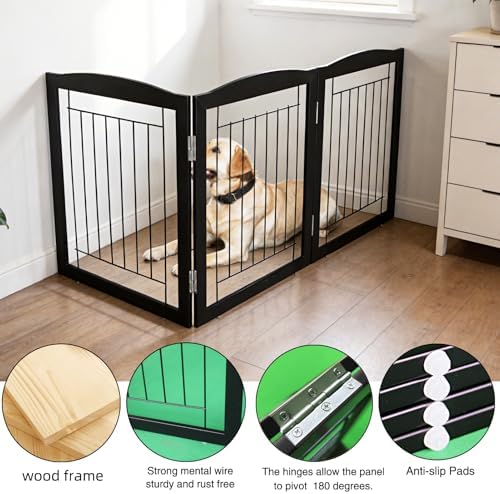 ZJSF Freestanding Foldable Dog Gate