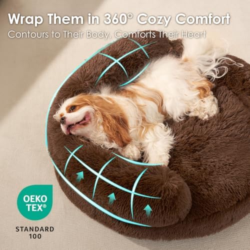 EHEYCIGA 20" Calming Donut Dog Bed