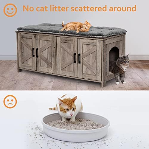 Homhedy 47.2”L Cat Litter Box Enclosure