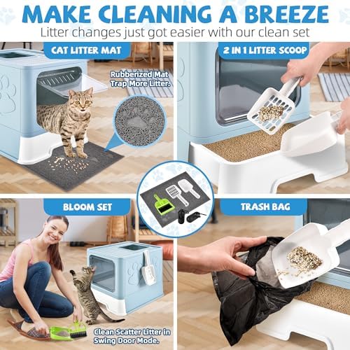 Covered Cat Litter Box, Extra Large Drawer Design