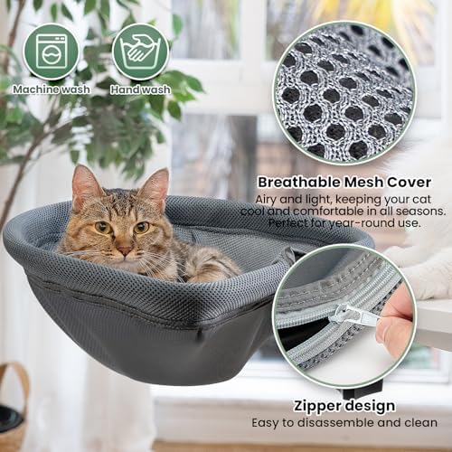 JUNSPOW Cat Desk Bed One-Click Folding, Maximum Holds 40lb