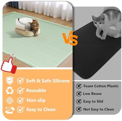 Silicone Cat Litter Mat 47" x 35" Cat Mat