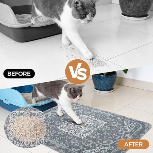 Homimp Cat Litter Mat 2 Pack, Litter Trapping Mat Contains Mess from Box