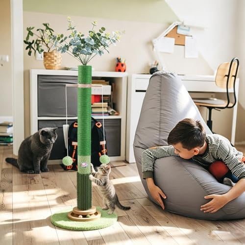 40'' Tall Cat Scratching Post, Cat Toys, Scratcher Tree