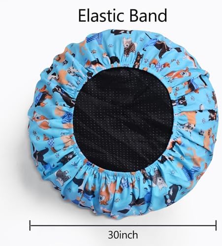 Round Replacement Dog Bed Cover Elastic Edged Washable 20×9.8 Inch