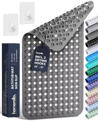 homerella Bathtub Mat Non Slip 28x16 Shower Mat Non Slip Anti Mold BPA Free