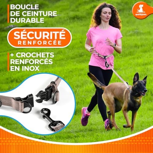 SparklyPets Hands Free Dog Leash, Medium & Large Breeds