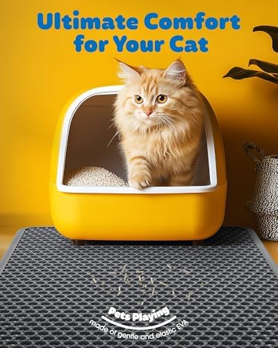 Powools Ultra-Large Cat Litter Mat, Double-Layer, 2 Pack