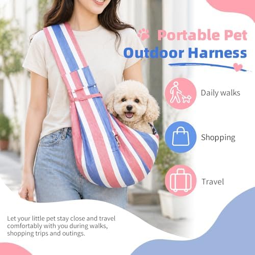 Small Pet Sling Carrier Breathable Texture