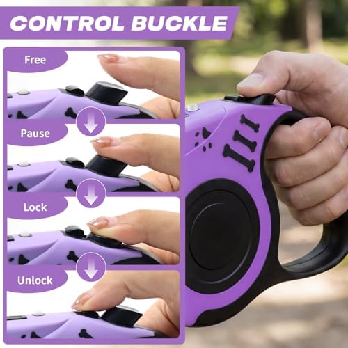 Retractable Dog Leash with USB Rechargeable Flashlight