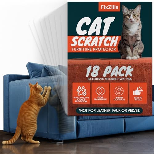 FixZilla Anti Cat Scratch Furniture Protector, Easy-to-Apply Scratching