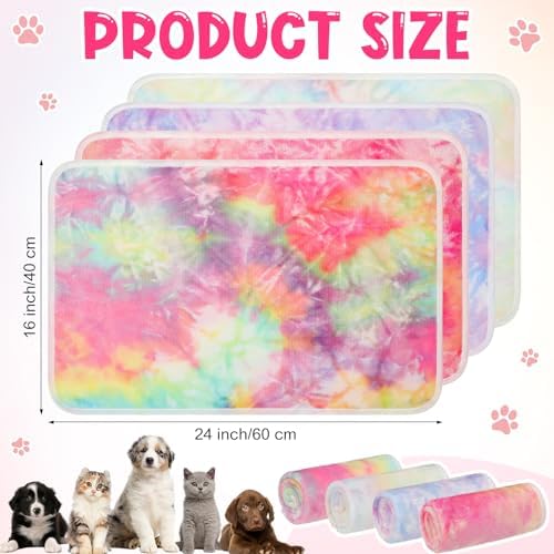 Tatuo 4 Pack Fleece Dog Blanket