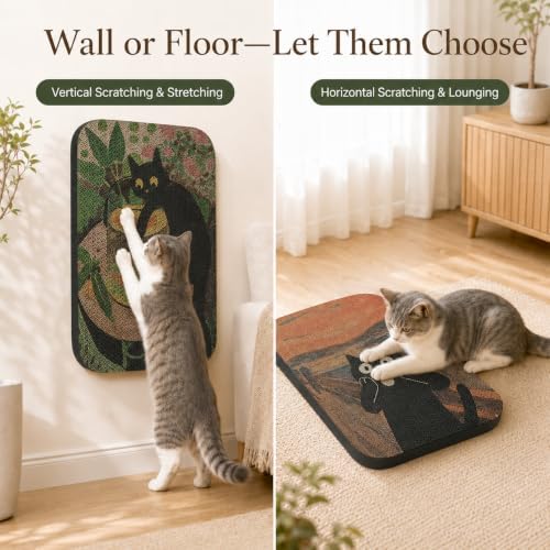 2 Pack Cat Wall Scratcher, Art Cat Scratching Board