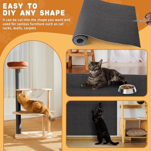 4Pack Cat Scratch Furniture Protector, Self-Adhesive, Dark Gray