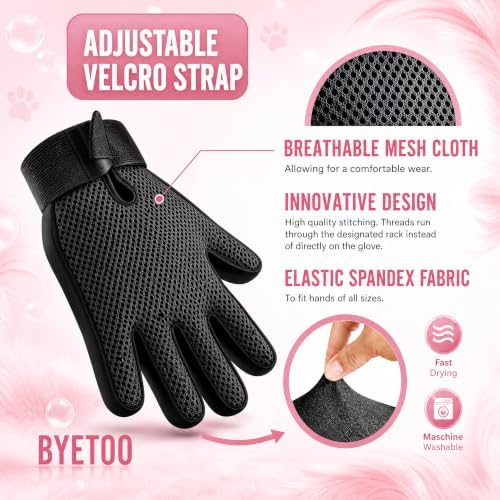 BYETOO Pet Dog Cat Grooming Glove