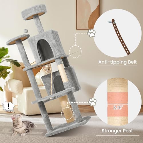 58.5inch Large Cat Tree Tower Condo