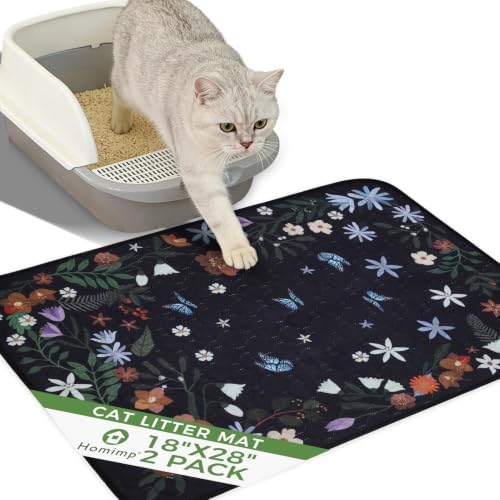 Homimp Cat Litter Mat, Litter Trapping Mat 2 Pack, Contains Mess from Box