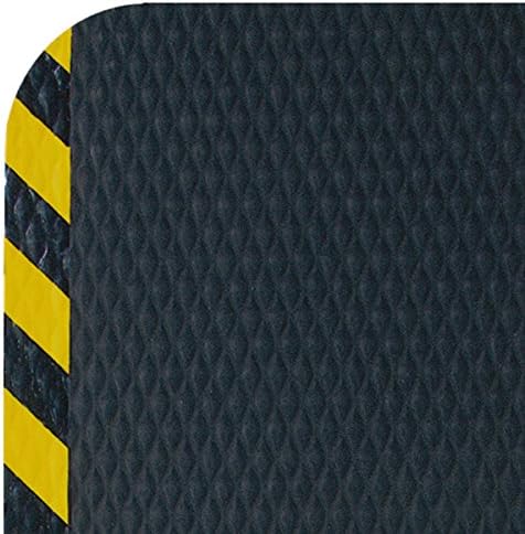 American Floor Mats Hog Heaven 5/8 inch Black & Yellow Border 3' x 10' Nitrile Backed Anti-Fatigue Comfort Mat