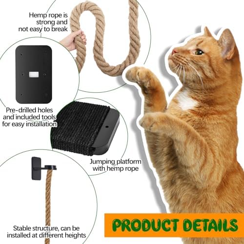 Weysat 2" x 4.92 ft Cat Climbing Rope