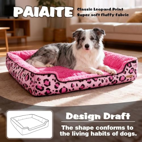 Rectangle Washable Dog Bed for Large, Medium & Small Dogs – Soft Calming Puppy