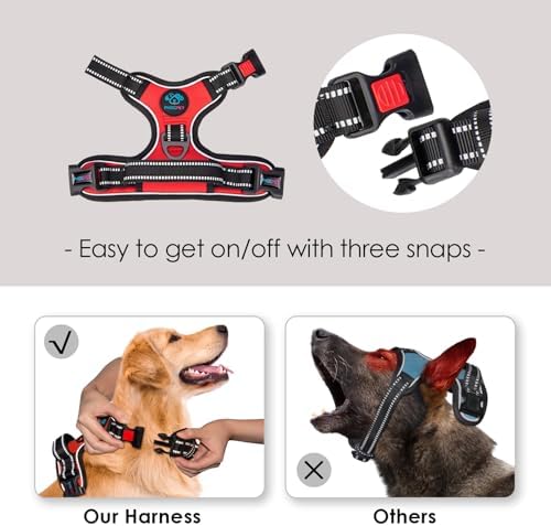 PHOEPET No Pull Dog Harnesses for Small Dogs Reflective Adjustable