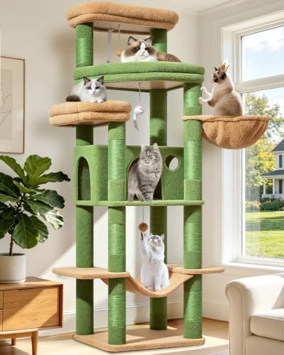 Taoqimiao Heavy-Duty Cat Tree, 71 in Cat Tower