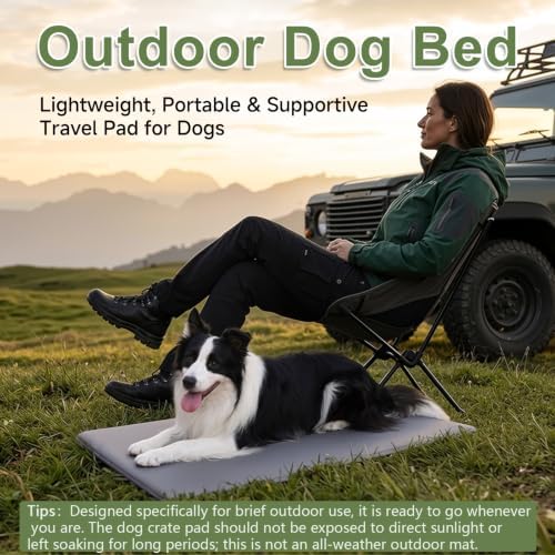 Outdoor XL Dog Crate Pad Bed, Reversible Waterproof Wipeable Mat