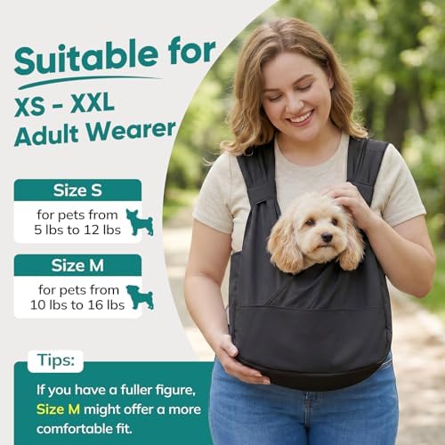 Dog Sling Carrier Front with Thicken Bottom Support