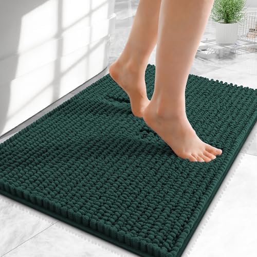 OLANLY Thick Chenille Small Bathroom Rugs Mats 24x16