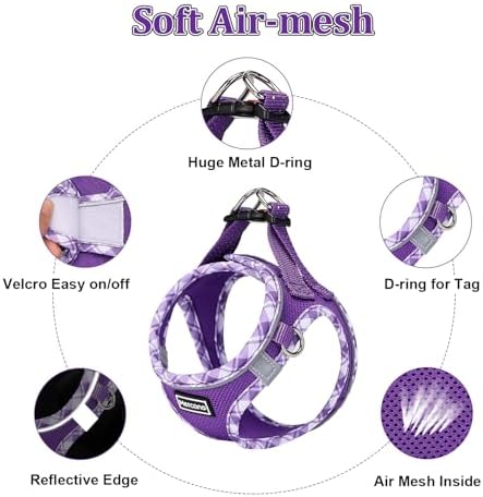 Mercano Soft Mesh Dog Harness and Leash Set, Step-in Reflective Breathable