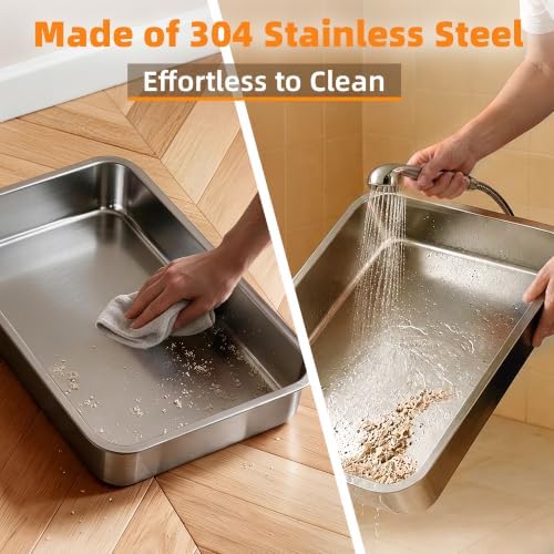 4-in-1 Stainless Steel Cat Litter Box
