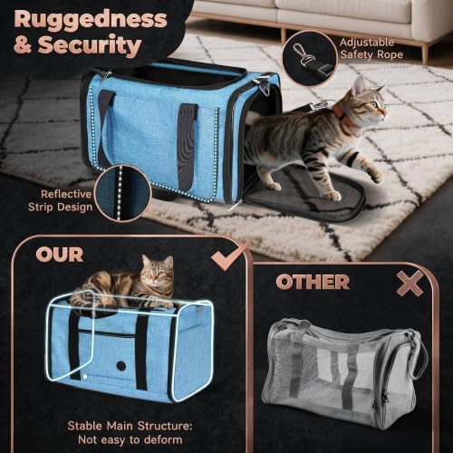 YUDODO 25lbs Cat Carrier Lightproof Soft Sided Pet Carrier