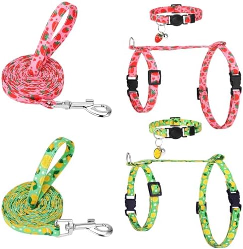 2 Pack Cat Harness and Leash Escape Proof Adjustable Cat Harness