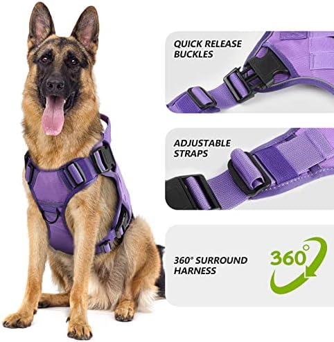 WINGOIN Purple Tactical Dog Harness