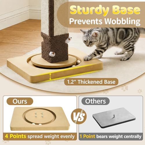 33.8" Tall Sisal Vertical Cat Scratching Post