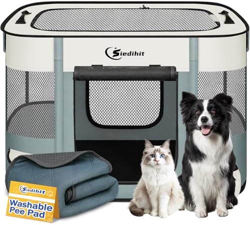 Siedihit 31" Dog Playpen, Cat Puppy Pen, Pet Portable Crate Indoor Outdoor