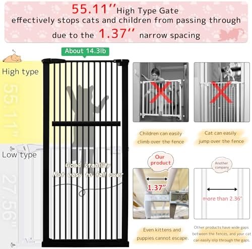 Lumizone 55.12" Extra Tall Pet Gate