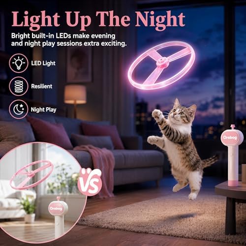 Cat Toy Disc Launcher, Rechargeable Interactive Cat Fetch Toy